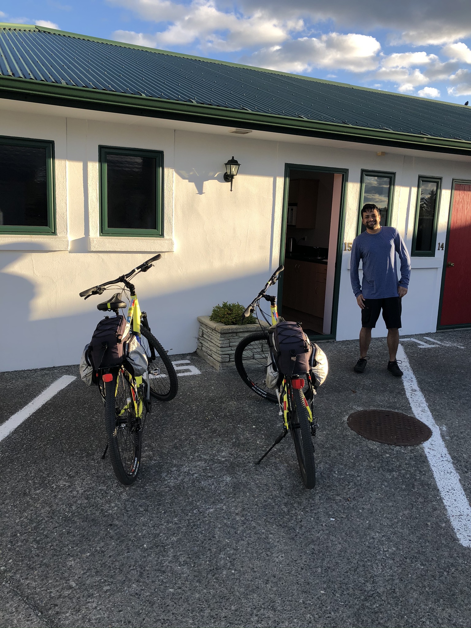 Jd getting ready for our first (official) riding day