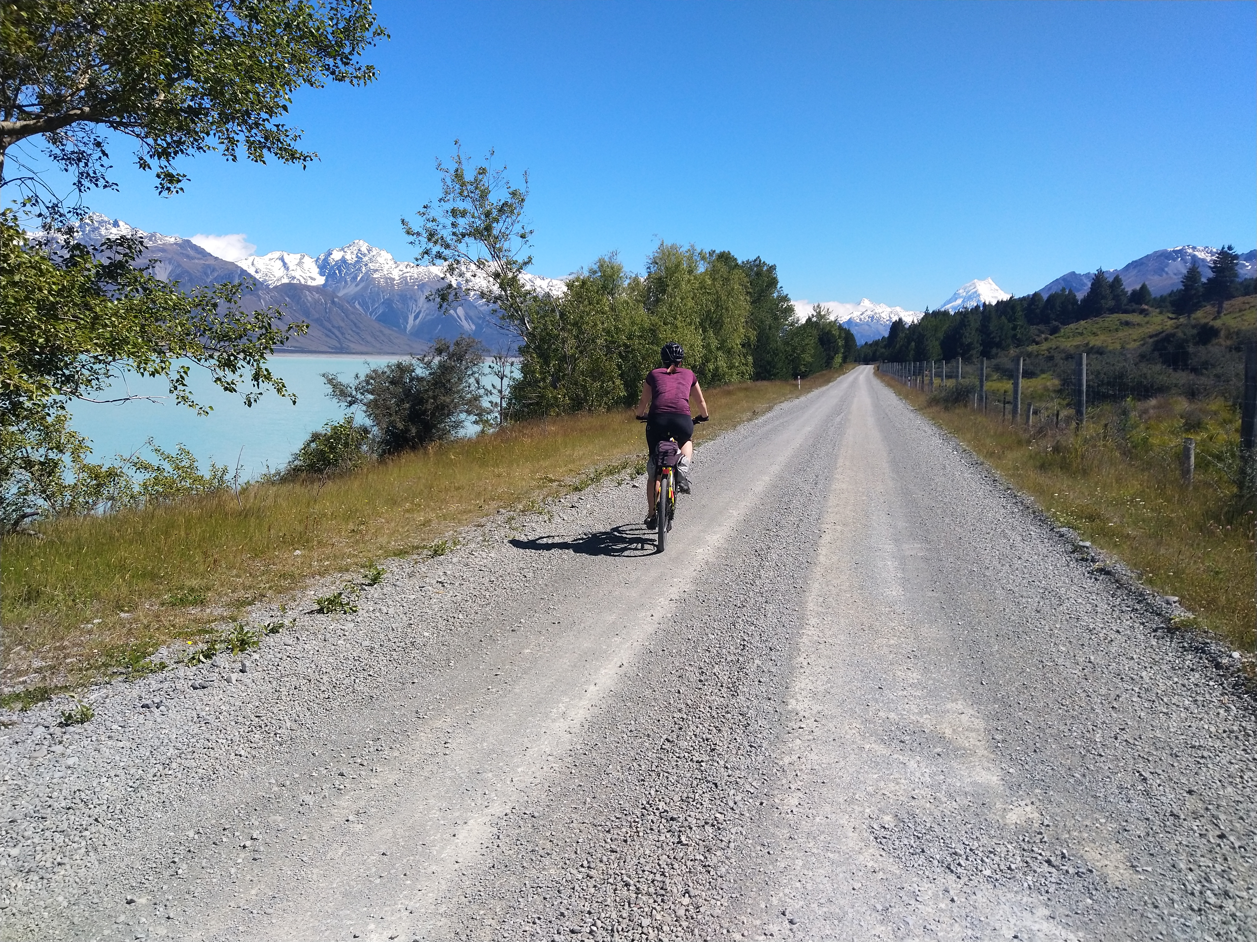 Jd riding along the Pukaki flats